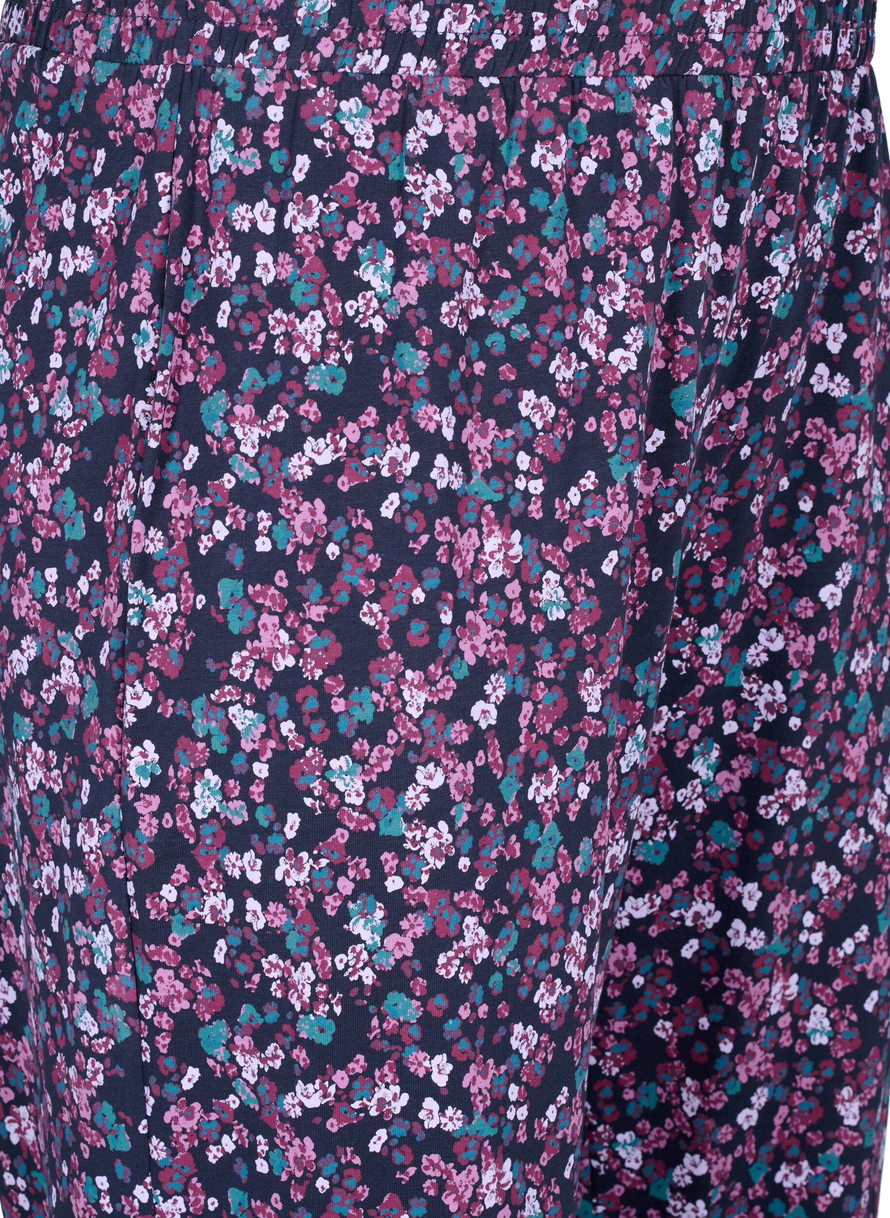 ZizziKatoenen pyjamabroek met print, Blauw, Packshot image number 2