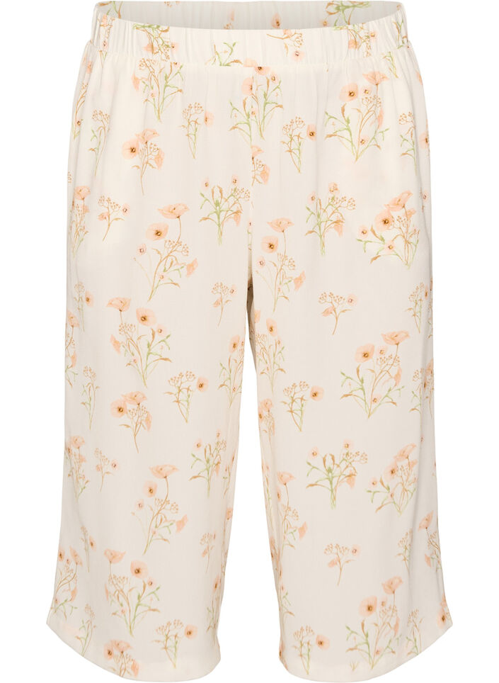 Culotte broek met print, Vanille, Packshot image number 0