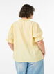 Blouse met korte mouwen in een viscosemix met textuur en ruchesmouwen, Geel, Model image number 2