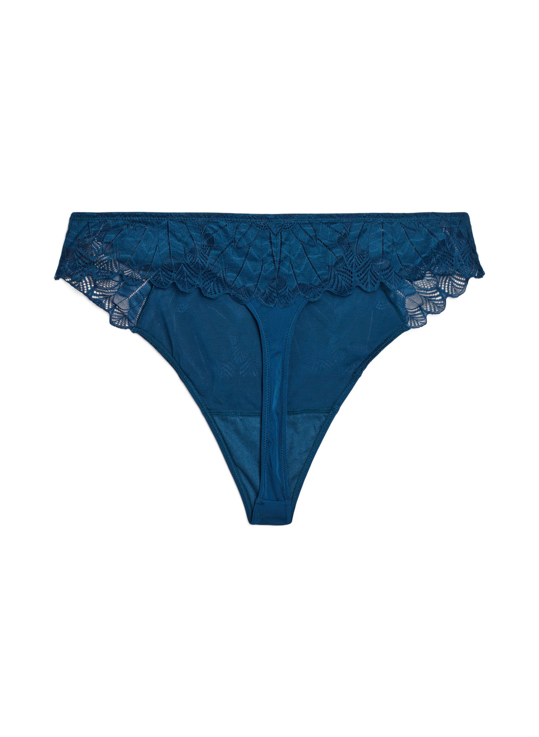 Zizzi Kanten string, Blauw, Packshot image number 1