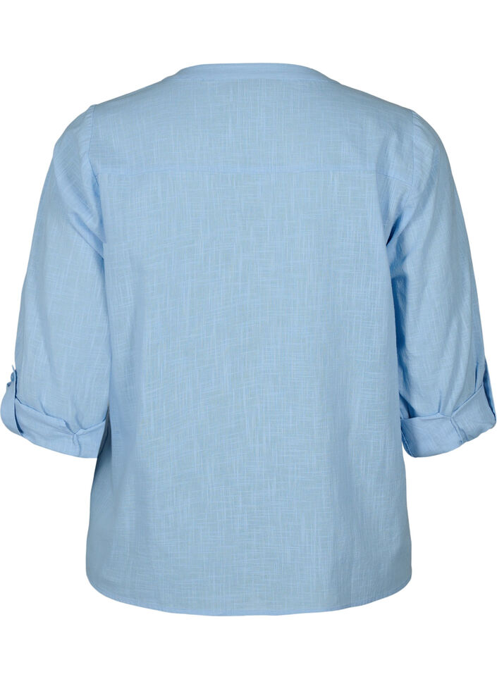 Blouse van katoen met v-hals, Serenity, Packshot image number 1