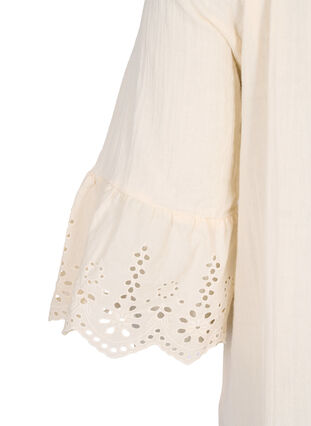 Katoenen jurk met Engels borduurwerk, Buttercream, Packshot image number 3