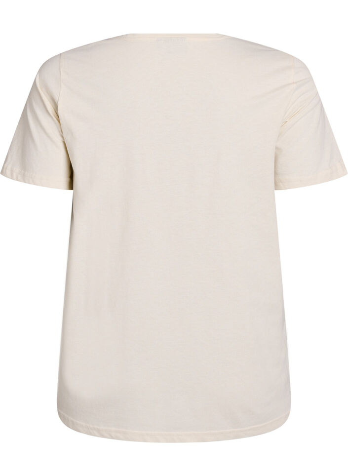 T-shirt met print, Vanille, Packshot image number 1