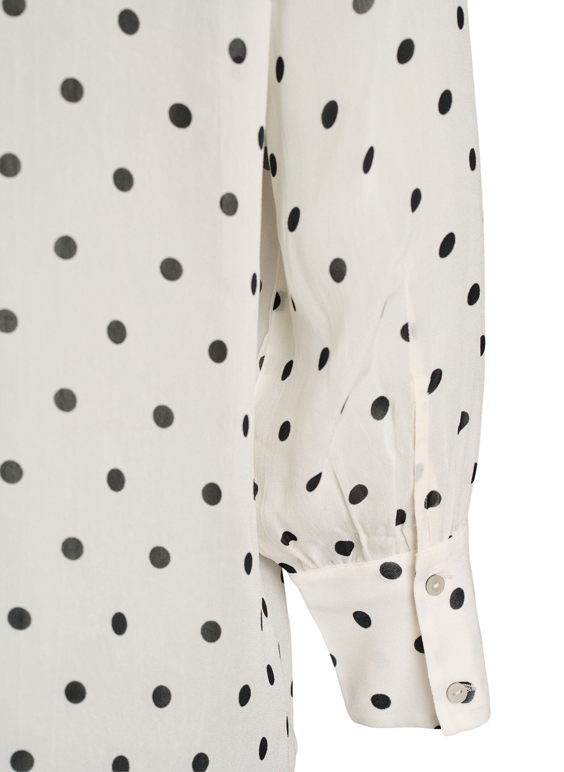 ZizziViscose blouse met een ruchekraag, Wit, Packshot image number 3