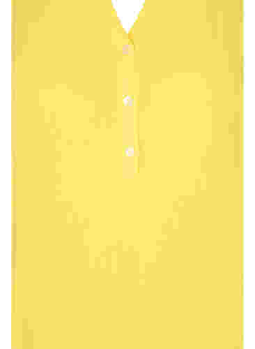 Viscose tuniek met v-hals en knoopjes, Primrose Yellow, Packshot image number 2