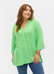 Viscose top met 3.4 mouwen en v-hals, Summer Green, Model image number 0