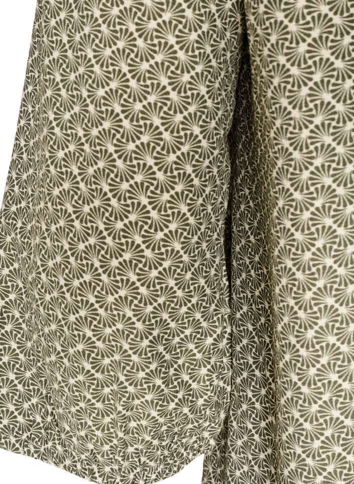 Blouse van viscose met patroon en 3/4-mouwen, Groen, Packshot image number 3