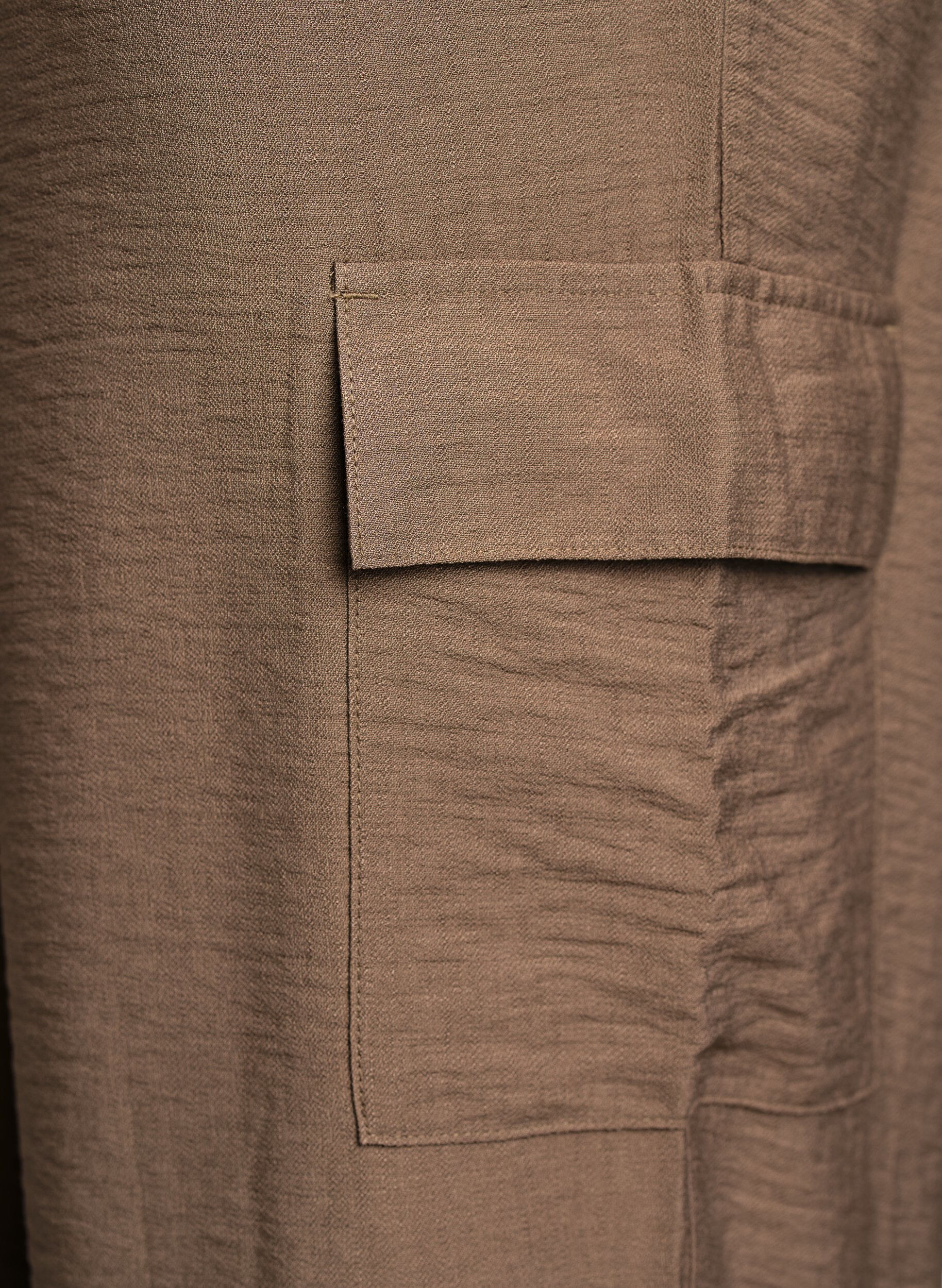 Zizzi Cargo broek met hoge taille, Beige, Packshot image number 3