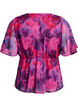 Bloemen chiffon blouse met korte mouwen, Rood, Packshot image number 1