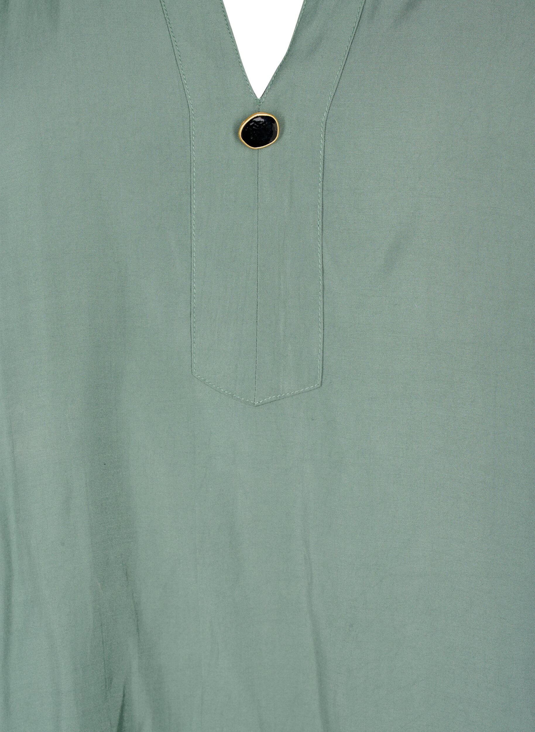 Zizzi Visico- tuniek met 3/4 mouw, Duck Green, Packshot image number 2