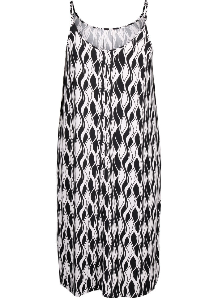 Bandjurk van viscose met print, Black Swirl AOP, Packshot image number 1