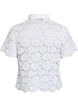 Kanten shirt blouse met parelknopen, Wit, Packshot image number 1