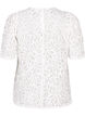 Kanten blouse met korte mouwen, Bright White, Packshot image number 1