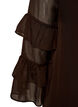 Korte jurk met transparante ruchesmouwen, Bruin, Packshot image number 3