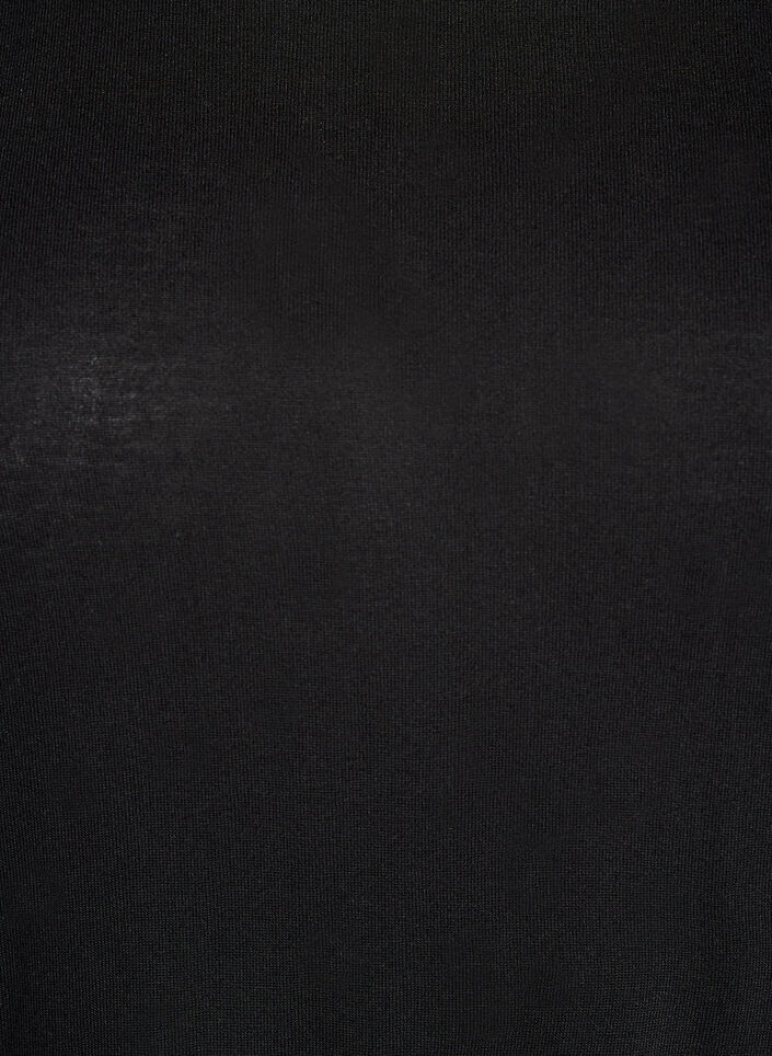 Blouse met lange mouwen van wol en viscose, Zwart, Packshot image number 2