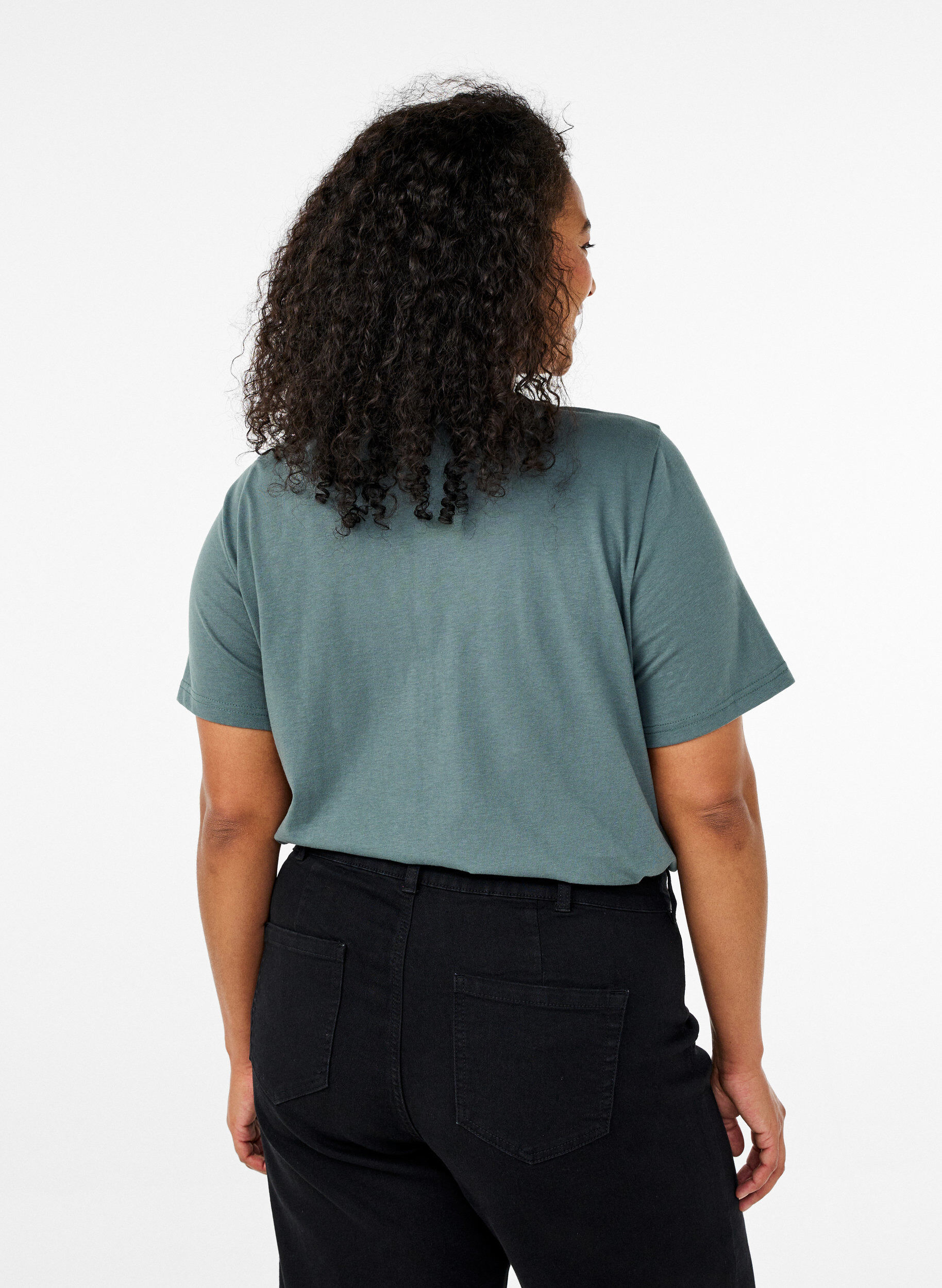 Zizzi FLASH - T-shirt met motief, Groen, Model image number 2