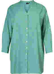 Gestreept katoenen overhemd met 3/4 mouwen, Jolly Green Stripe