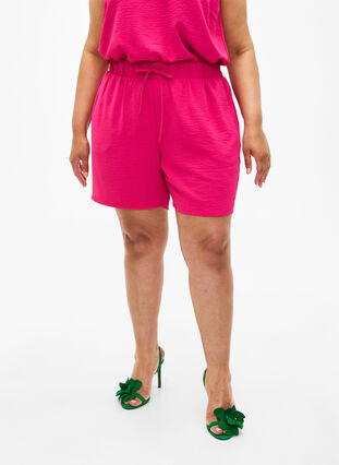 Korte broek met zakken en elastische tailleband, Pink Peacock, Model image number 2