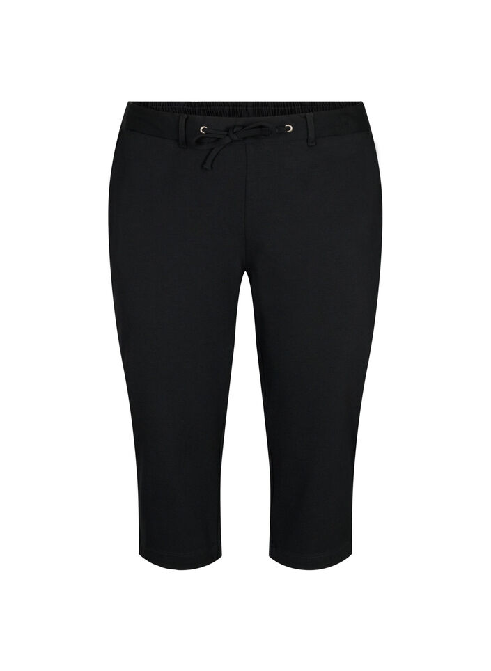 Broek in viscosemix, Black, Packshot image number 0