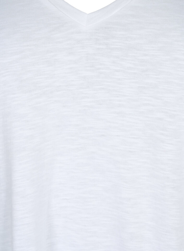 Basic t-shirt met korte mouwen en v-hals, Wit, Packshot image number 2