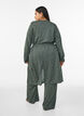 Lange jersey vest met strikceintuur, Groen, Model image number 1