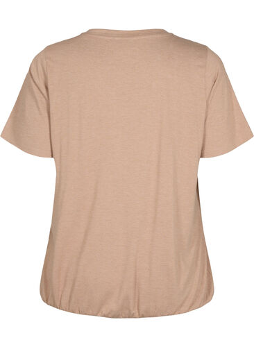 	 Gemêleerd t-shirt met elastische rand, Natural Mél, Packshot image number 1