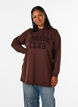 Hoodie met een terry tekstmotief, Bruin, Model image number 0
