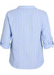 Linnen en viscose shirt met 3/4 mouwen, Blauw, Packshot image number 1