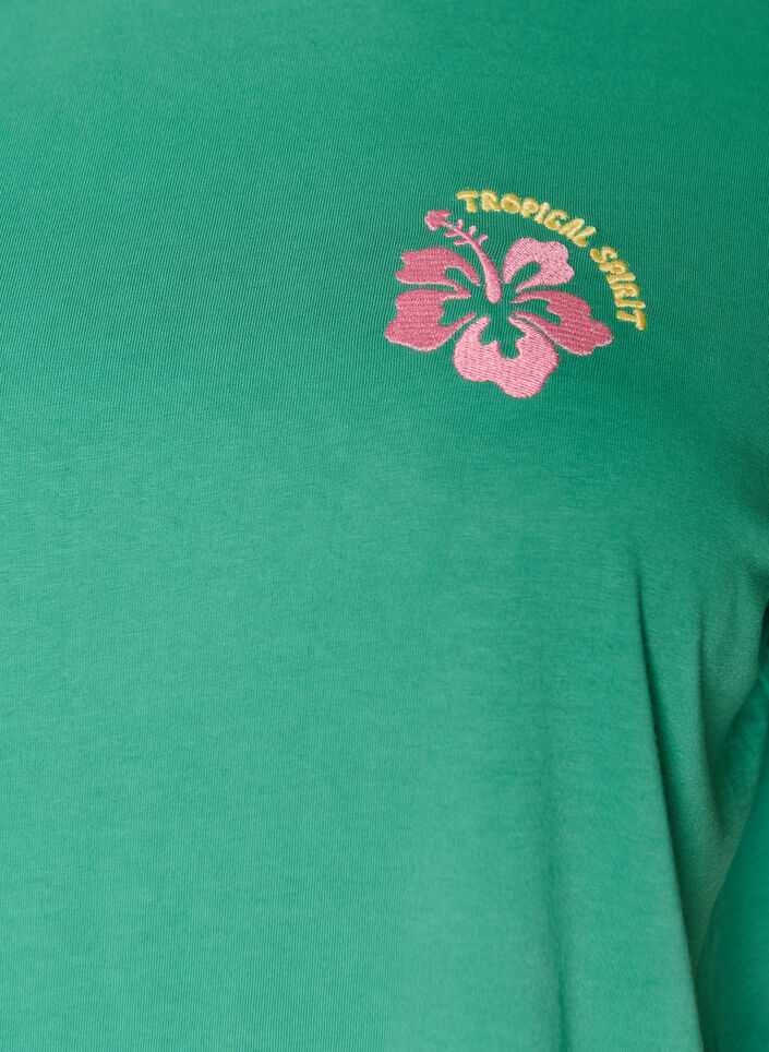 T-shirt van biologisch katoen met print op de rug, Groen, Packshot image number 2