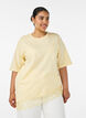 T-shirt met asymmetrische kanten zoom, Geel, Model image number 0