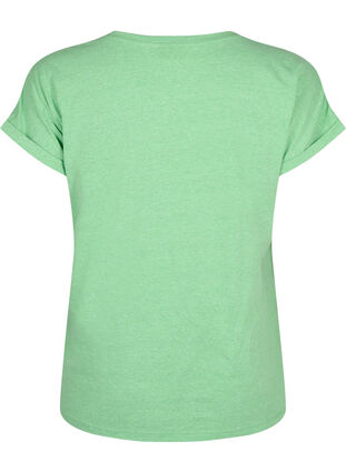 T-shirt van katoen in neon kleur, Neon Green, Packshot image number 1