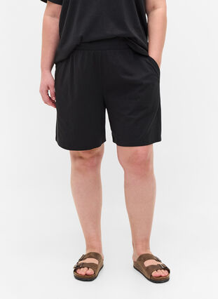 Losse shorts met zakken, Black, Model image number 2