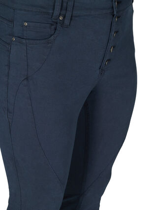 Nauwsluitende broek met knoopsluiting, Dark Blue, Packshot image number 2