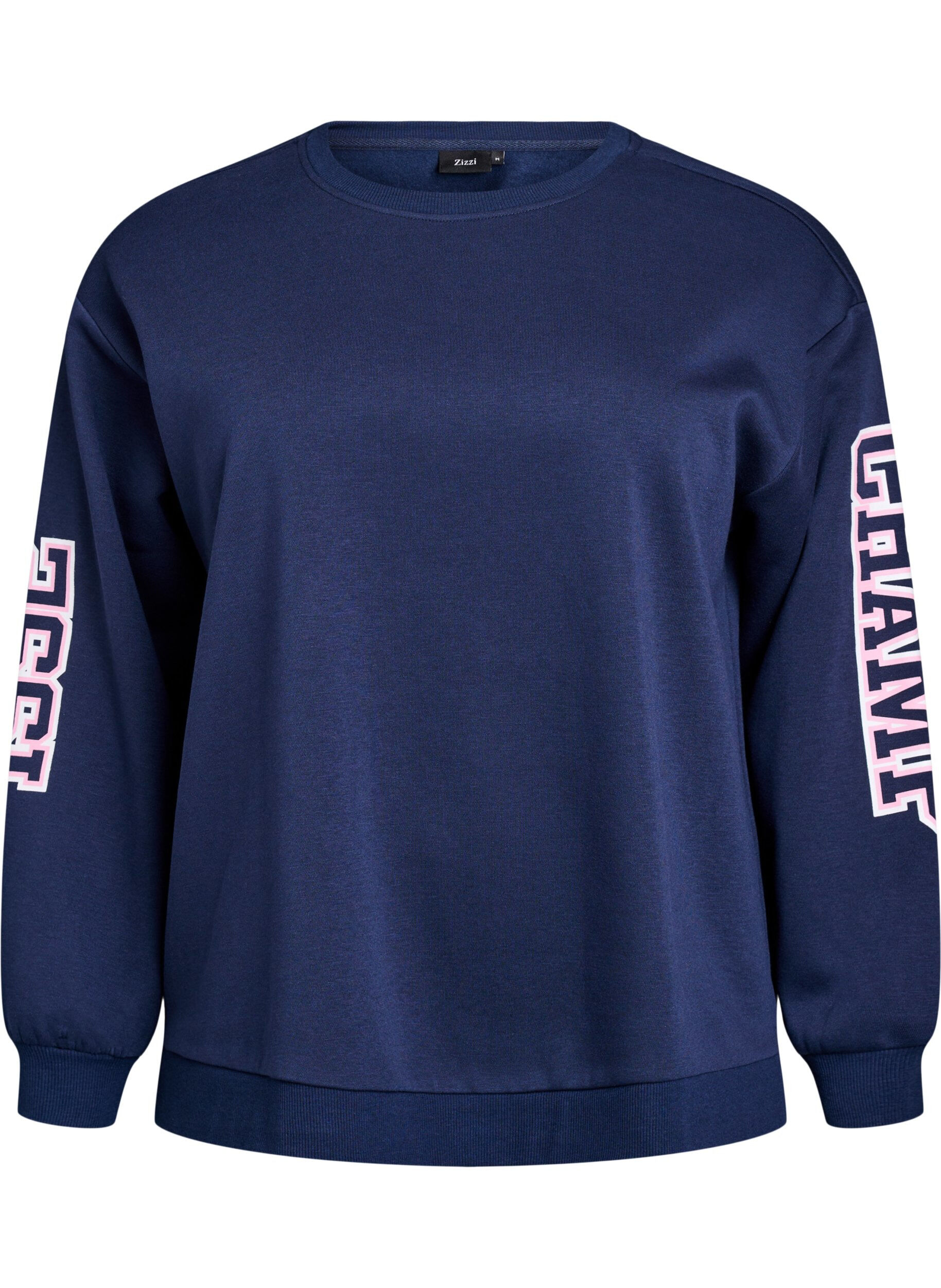 Sweatshirt met statementprint op de mouwen en achterkant