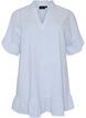 Katoenen tuniek met strepen en ruchesdetails, Blauw, Packshot image number 0