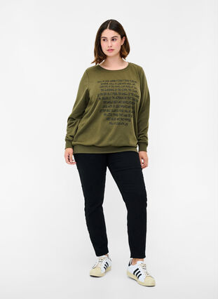 Sweatshirt met tekst, Ivy G w. Black AOP, Model image number 2
