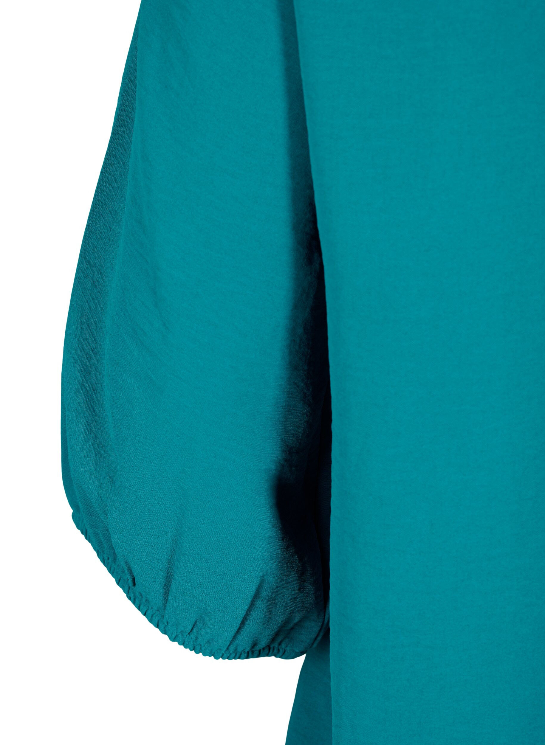 Zizzi Blouse met smok en 3/4 mouwen, Deep Lake, Packshot image number 3