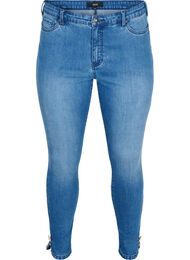 Cropped Amy jeans met kralen detail, Blue denim