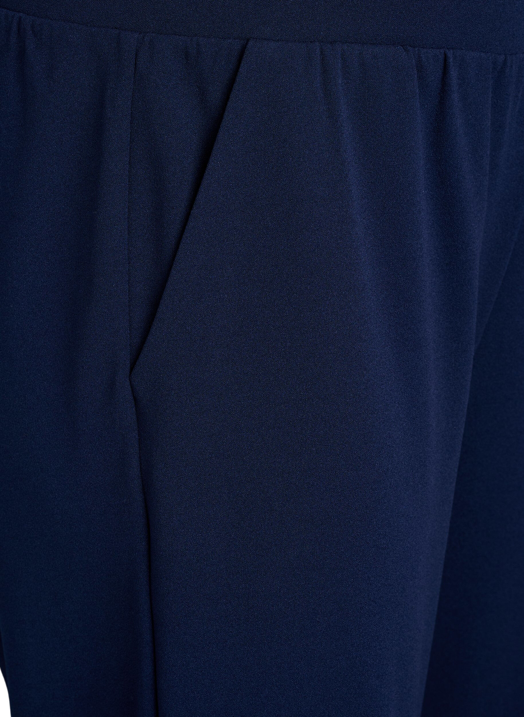 Zizzi FLASH - Hoog getailleerde kniebroek met losse pasvorm, Blauw, Packshot image number 2