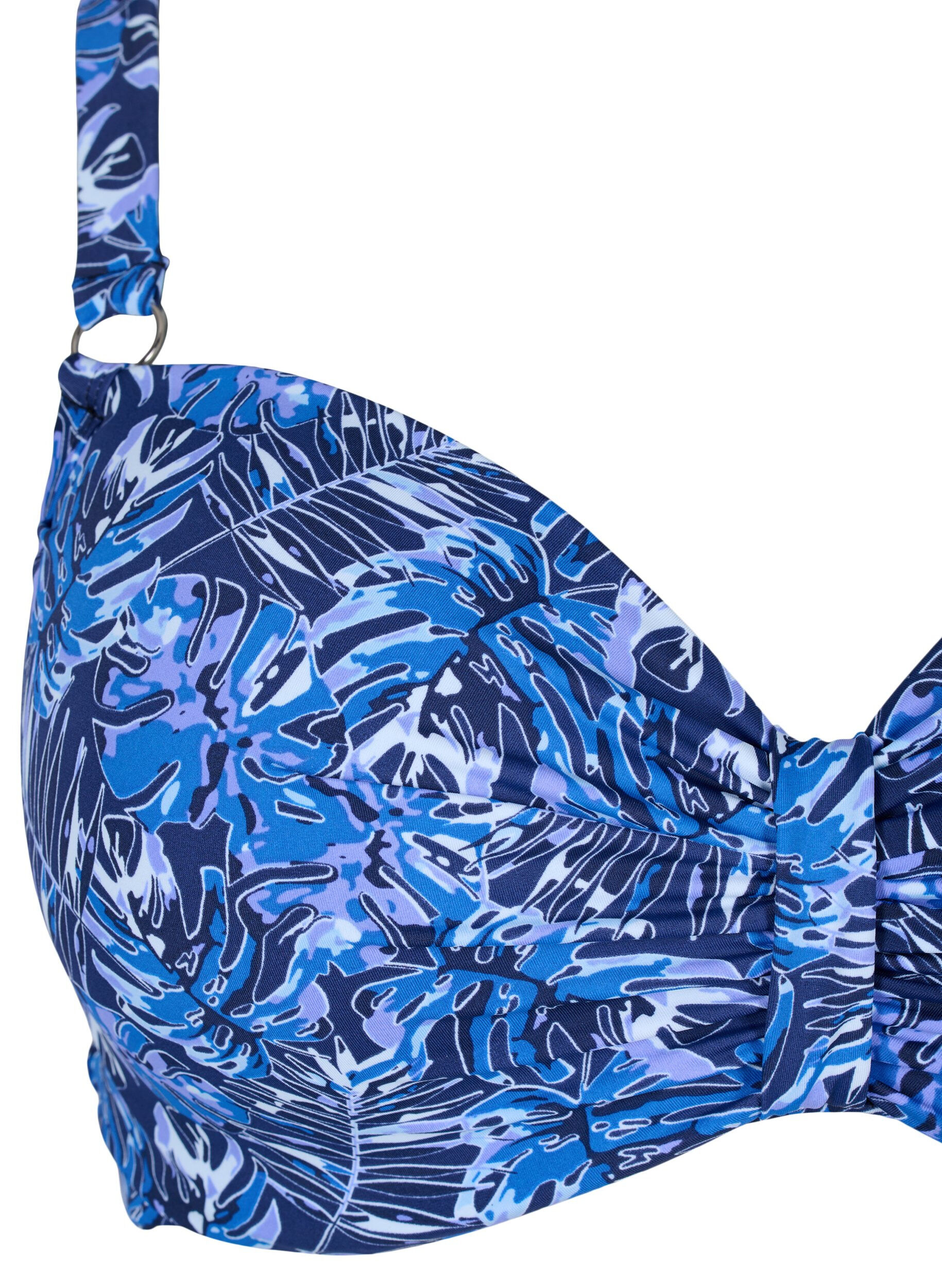 Zizzi Bikinitop met beugel en patroon, Blauw, Packshot image number 2