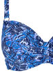 Bikinitop met beugel en patroon, Blauw, Packshot image number 2