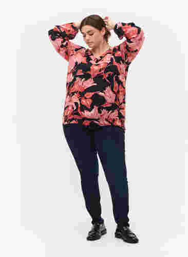 Viscose blouse met smok, N. Sky Sketch Flower, Model image number 2