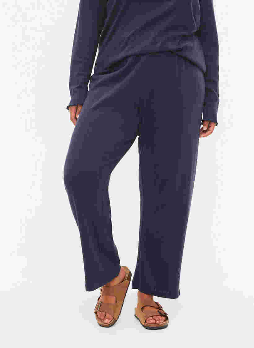 Pyjama broek in katoen met motief, Navy Blazer, Model image number 2