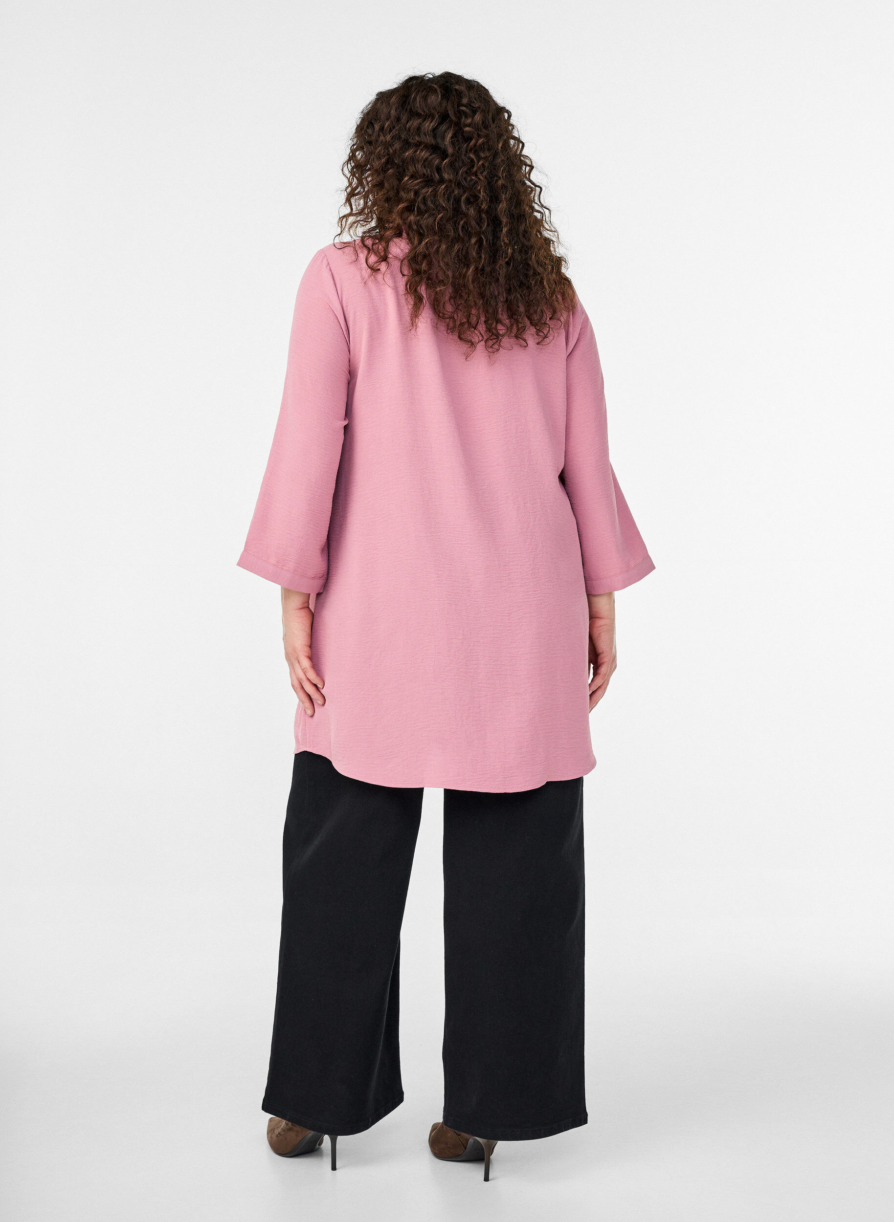 Zizzi Tuniek met 3/4 mouwen, Roze, Model image number 2