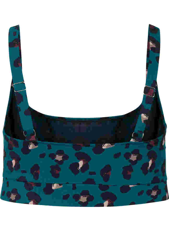 Bikini top met verstelbare schouderbandjes, Teal Leopard, Packshot image number 1