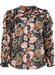Shirt blouse met ruches en paisleyprint, Black Paisley, Packshot image number 0