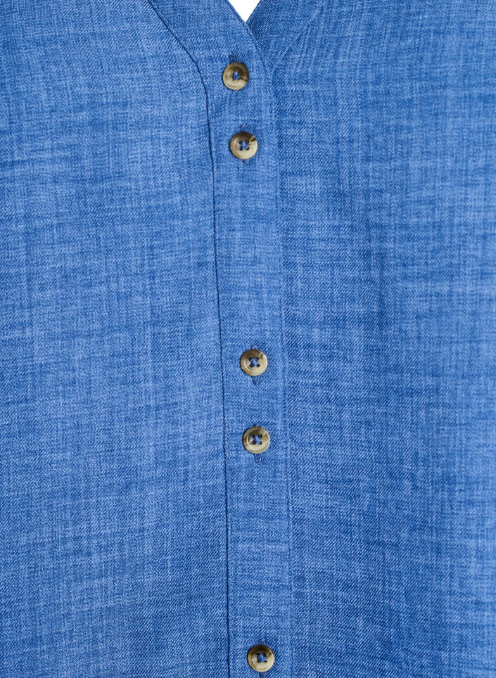 Overhemd blouse met V-hals en korte mouwen, Blauw, Packshot image number 2