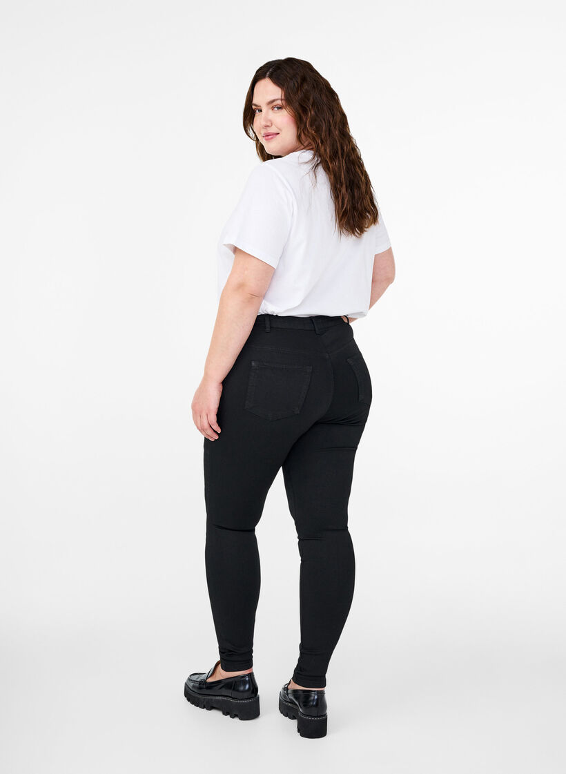 Stay black Amy jeans met hoge taille, Zwart, Model image number 1