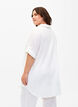 Tuniek van katoenmix met korte mouwen en linnen, Bright White, Model image number 1