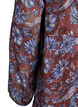 Midijurk met bloemenprint en ruchezoom, Bruin, Packshot image number 3